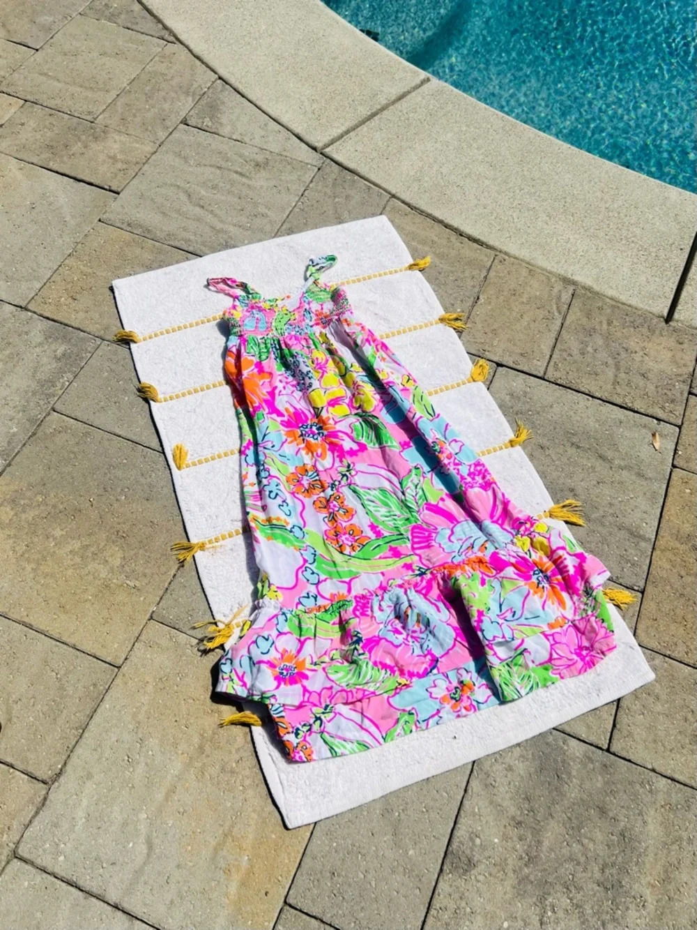 Girls Lilly Pulitzer Bright Pink & Multicolor Summer Dress - Picture 1 of 4